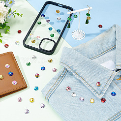 120Pcs 10 Colors Cone Shape Sew on Rhinestones&nbsp;GLAA-GA0001-57B