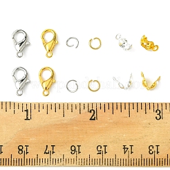 DIY Zinc Alloy Lobster Claw Clasps & 304 Stainless Steel Open Jump Rings & Brass Bead Tips Making Findings Kits&nbsp;DIY-FS0006-92