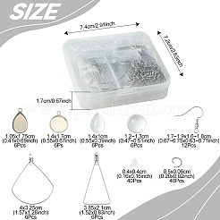 DIY Triangle & Fan 304 Stainless Steel Dangle Earring Making Kits&nbsp;DIY-FS0007-85