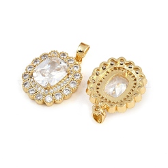 Brass Micro Pave Cubic Zirconia Pendants&nbsp;KK-K393-03G
