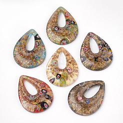 Handmade Gold Sand Lampwork Big Pendants&nbsp;LAMP-S189-14-B