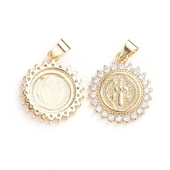 Brass Micro Pave Cubic Zirconia Pendants&nbsp;ZIRC-G165-02G