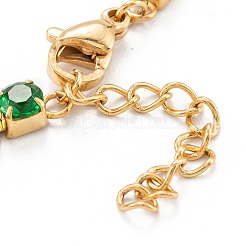 304 Stainless Steel  Rhinestones Link Chain Bracelets&nbsp;STAS-A052-15M