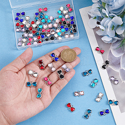 72Pcs 9 Colors Zinc Alloy Rhinestone Connector Charms&nbsp;FIND-GA0007-93