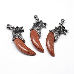 Antique Silver Zinc Alloy Natural & Synthetic Mixed Stone Big Pendants&nbsp;G-F228-63-FF