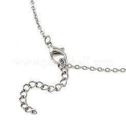 Alloy Disc with Heart Pendant 304 Stainless Steel Cable Chain Necklaces for Women&nbsp;NJEW-JN05639