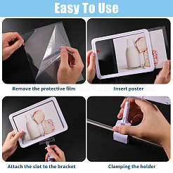 Clear Rectangle Message Photo Holders with PVC Memo Clips&nbsp;AJEW-WH0248-814
