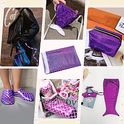 Fish Scale Pattern Polyester Fabric&nbsp;DIY-WH0504-747C