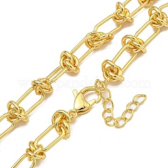Rack Plating Brass Knot Link Chain Necklaces for Women&nbsp;NJEW-C059-24G