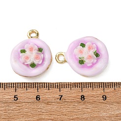 Light Gold Tone Alloy Enamel Pendants&nbsp;ENAM-B028-05KCG
