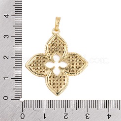 Rack Plating Brass & Clear Cubic Zirconia Pendants&nbsp;KK-S374-01G