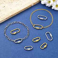 8Pcs 2 Colors 304 Stainless Steel Screw Carabiner Lock Charms&nbsp;STAS-FS0002-41