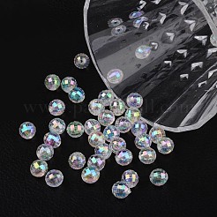 Faceted Eco-Friendly Transparent Acrylic Round Beads&nbsp;X-TACR-K001-6mm-22