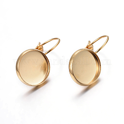 304 Stainless Steel Leverback Earring Settings&nbsp;STAS-F191-03G-12mm