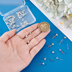 30Pairs 3 Styles 925 Sterling Silver Stud Earrings for Women&nbsp;EJEW-PH0002-09