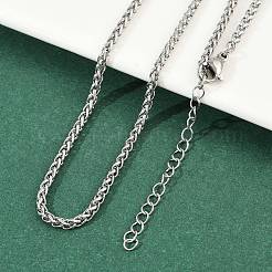 304 Stainless Steel Wheat Chains Necklaces for Unisex&nbsp;NJEW-K395-01B-P