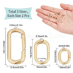 6Pcs 3 Style Brass Spring Gate Rings&nbsp;DIY-SC0019-62