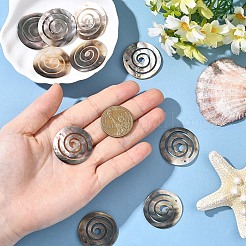 5Pcs Natural Black Lip Shell Pendants&nbsp;SHEL-YW0001-20