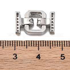Brass Micro Pave Clear Cubic Zirconia Fold Over Clasps&nbsp;KK-P291-12P