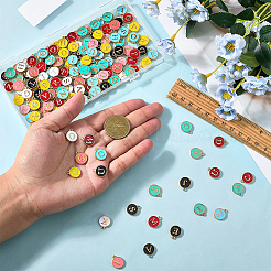 7 Bags 7 Colors Initial Letter A~Z Alphabet Enamel Charms&nbsp;ENAM-SC0007-24