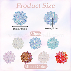 80Pcs UV Plating Iridescent Acrylic Beads&nbsp;MACR-SC0001-15