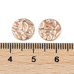 304 Stainless Steel Textured Disc Charms&nbsp;STAS-Q336-11B-RG