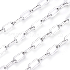 Non-Tarnish 3.28 Feet 304 Stainless Steel Paperclip Chains&nbsp;X-CHS-D030-02P
