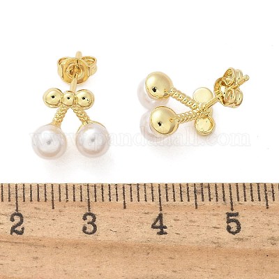 Brass Stud Earrings&nbsp;EJEW-F359-04G-1