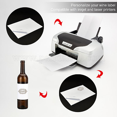 PH PandaHall 40PCS Ini Wine Bottle Labels, 4 Styles Bridesaid Sticker
