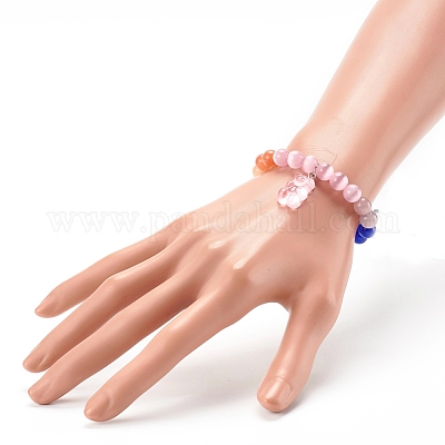 Bear Resin Stretch Charm Bracelets&nbsp;BJEW-JB06271-04-1