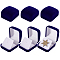 Flocking Badge Storage Boxes, Square, Blue, 5.8x5.3x3.5cm