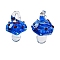 Handmade Lampwork Pendants, Bumpy, Mushroom, Blue, 24.5~29.5x15~18.5mm, Hole: 2~5mm