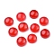 Natural Jade Cabochons, Dyed & Heated, Half Round, Red, 8x3.5~4mm