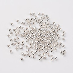 Iron Spacer Beads, Round, Silver Color Plated, 3mm in diameter, 3mm thick, Hole: 1.2mm
