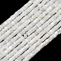 Natural Freshwater Shell Beads Strands, Disc, Heishi Beads, White, 3x2mm, Hole: 0.6mm, about 198pcs/strand, 15.75''(40cm)