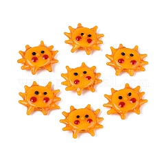 Handmade Lampwork Beads, Sun, Orange, 21~23x24~26x16~18mm, Hole: 1.2~1.6mm