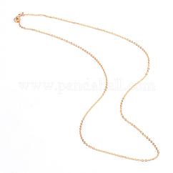 304 Stainless Steel Cable Chains Necklaces, with Lobster Clasps, Golden, 20 inch(50.8cm), Link: 2x1.5x0.4mm