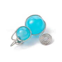 Imitation Jade Glass Bead Pendants&nbsp;PALLOY-JF02479-03