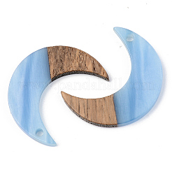 Opaque Resin & Walnut Wood Pendants&nbsp;RESI-S389-056B-C01
