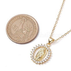Brass Micro Pave Clear Cubic Zirconia Pendant Necklaces&nbsp;NJEW-JN04798