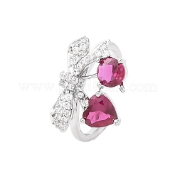Brass Micro Pave Cubic Zirconia Cuff Rings for Women&nbsp;RJEW-A062-01P