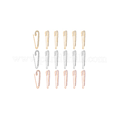 15Pcs 3 Colors Crystal Rhinestone Safety Pin Brooches&nbsp;FIND-DC0003-15