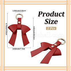 Bowknot PU Leather & Alloy Keychain&nbsp;KEYC-WH20026-05B
