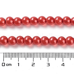Baking Paint Pearlized Glass Pearl Round Bead Strands&nbsp;HY-XCP0001-13B
