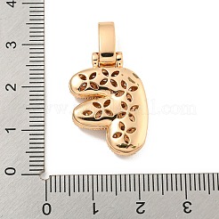 Brass Micro Pave Clear Cubic Zirconia Pendants&nbsp;KK-B099-01G-F