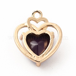 Brass with K9 Glass Charms&nbsp;KK-B071-21G