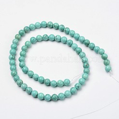 Round Dyed & Heated Natural Magnesite Beaded Strands&nbsp;G-L373-01-8mm