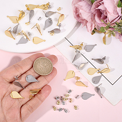 32Pcs 2 Colors 201 Stainless Steel Stud Earring Findings&nbsp;STAS-BBC0008-91