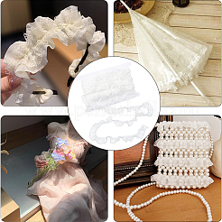 10 Yards Polyester Pleated Lace Trim&nbsp;OCOR-GF0003-52C