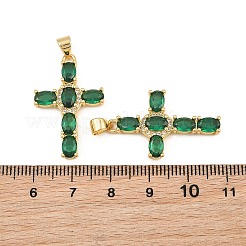 Brass Micro Pave Cubic Zirconia Pendants&nbsp;CU-CBADC6C-11G-05